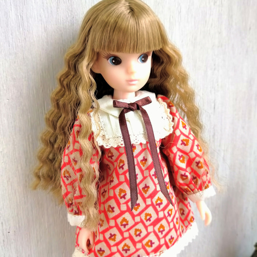 682.レトロワンピース※リカちゃんアウトフィット※復刻版初代リカ