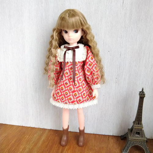 682.レトロワンピース※リカちゃんアウトフィット※復刻版初代リカ