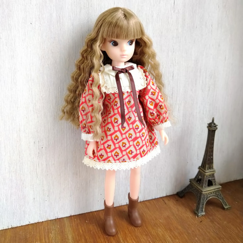 682.レトロワンピース※リカちゃんアウトフィット※復刻版初代リカ
