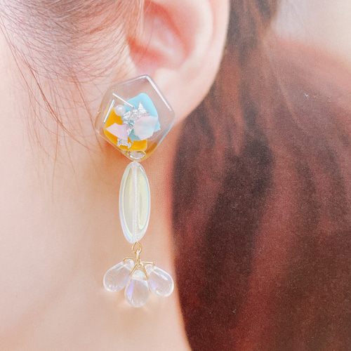 大ぶり♡ポップカラー♡夏カラー♡イヤリング♡ピアス♡カラフル 