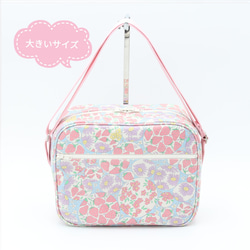 S22. YUWAいちご・お花柄／桜ピンク水玉　▥通園バッグ幼稚園カバン 驚きの値段 S22. YUWAいちご・お花柄／桜ピンク水玉 ▥通園