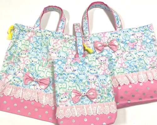 オーダーメイド 入学入園セット 小花 ゆめかわ レッスンバッグ 上靴入れ 3ebbbcf301bfea3e46f512aae0df89