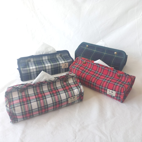 ストックSale】30％OFF【ボックスティッシュカバー】チェックシリーズ