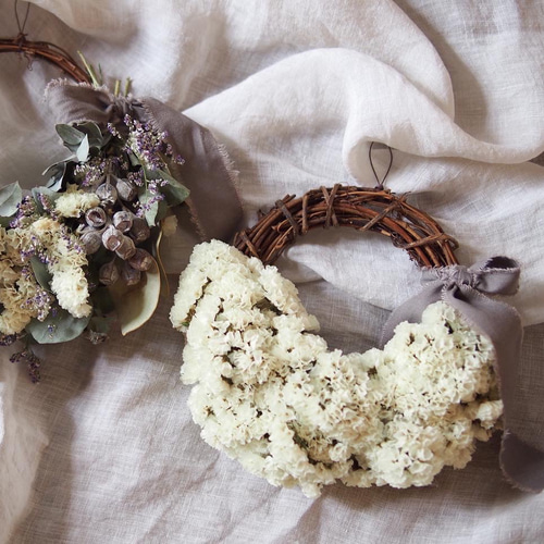 スターチスのハーフリース リース ユリ 通販 14071599｜Creema