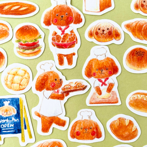 わんこなパン屋さんフレークシール(ポストカード付) シール