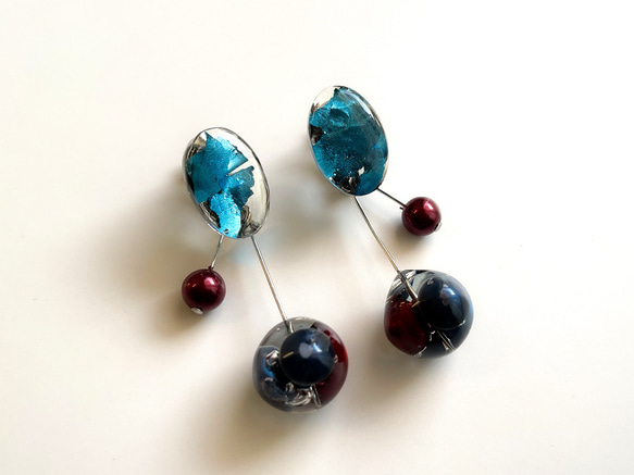 pin earring【blue】 2枚目の画像