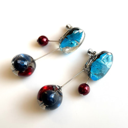 pin earring【blue】 3枚目の画像