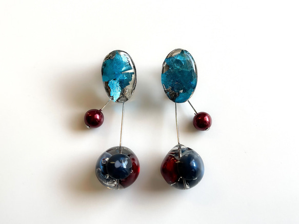 pin earring【blue】 1枚目の画像