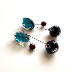 pin earring【blue】 4枚目の画像