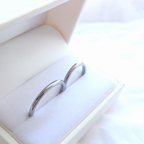 *＊銀星のマリッジリング＊* ペアリング 結婚指輪 刻印 名入れ アレルギー対応〈2本ペア〉 2枚目の画像