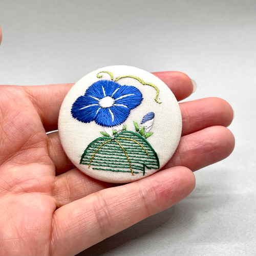 ベロフク　大正ロマン紗に縫取(刺繍)朝顔 大正ロマン紗に縫取(刺繍)朝顔