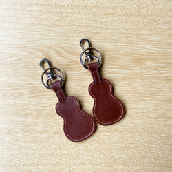 ウクレレ♪キーホルダー　本革 3枚目の画像