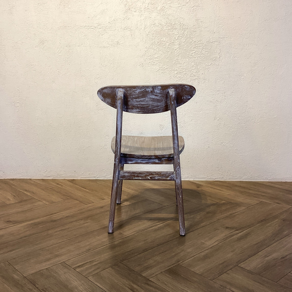 チーク 木製椅子 ワークチェア ダイニングチェア カフェ ダメージ仕上げ チーク無垢 ホワイトウォッシュ cha403 