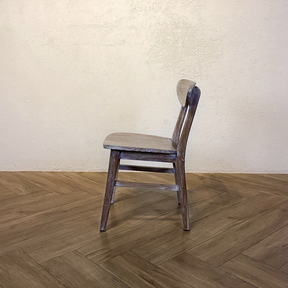 チーク 木製椅子 ワークチェア ダイニングチェア カフェ ダメージ仕上げ チーク無垢 ホワイトウォッシュ cha403 