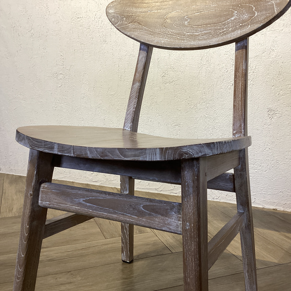 チーク 木製椅子 ワークチェア ダイニングチェア カフェ ダメージ仕上げ チーク無垢 ホワイトウォッシュ cha403 