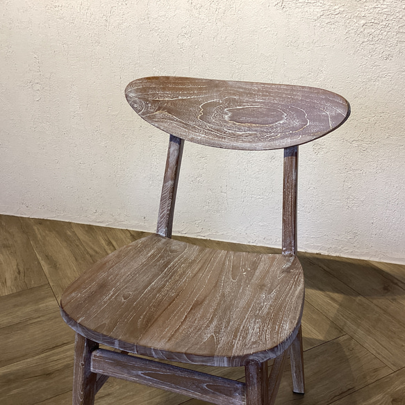 チーク 木製椅子 ワークチェア ダイニングチェア カフェ ダメージ仕上げ チーク無垢 ホワイトウォッシュ cha403 