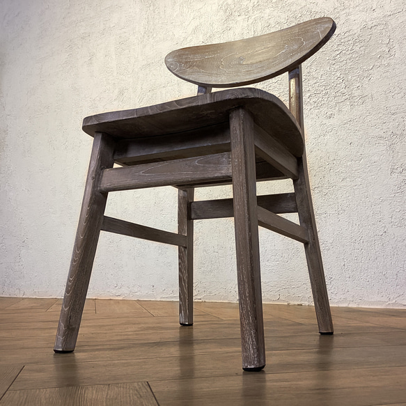 チーク 木製椅子 ワークチェア ダイニングチェア カフェ ダメージ仕上げ チーク無垢 ホワイトウォッシュ cha403 