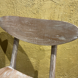 チーク 木製椅子 ワークチェア ダイニングチェア カフェ ダメージ仕上げ チーク無垢 ホワイトウォッシュ cha403 4枚目の画像