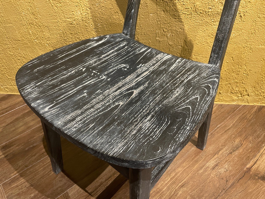 チーク 木製椅子 ワークチェア ダイニングチェア カフェ ダメージ仕上げ チーク無垢 ダークウォッシュ cha403