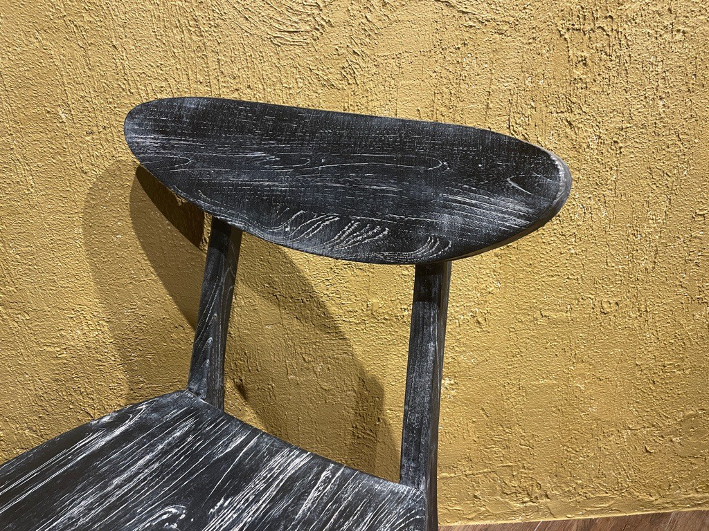 チーク 木製椅子 ワークチェア ダイニングチェア カフェ ダメージ仕上げ チーク無垢 ダークウォッシュ cha403