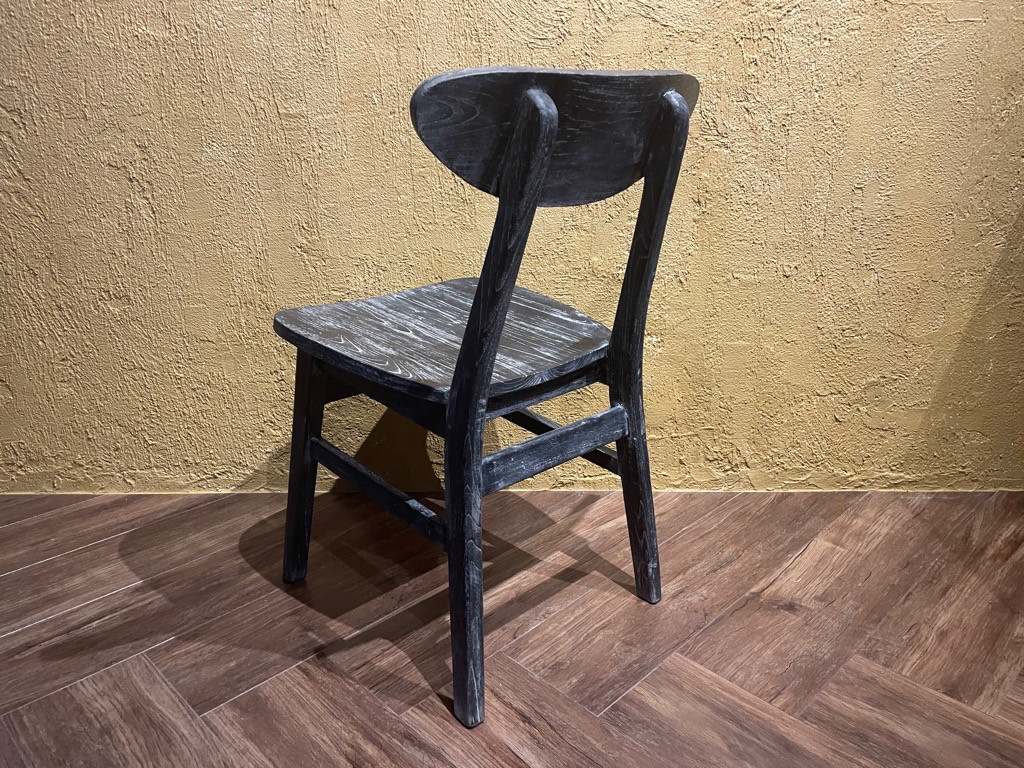 チーク 木製椅子 ワークチェア ダイニングチェア カフェ ダメージ仕上げ チーク無垢 ダークウォッシュ cha403