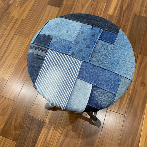 デニム リメイクチェア デニムリメイク椅子 スツール 木製チェア