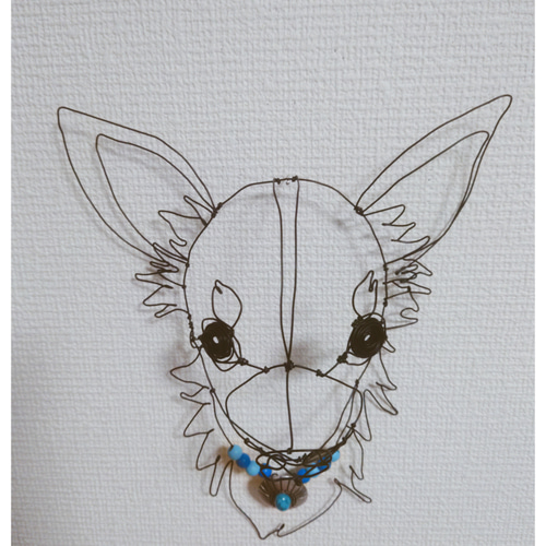 ワイヤーアート ロングコートチワワくん 立体・オブジェ -cm