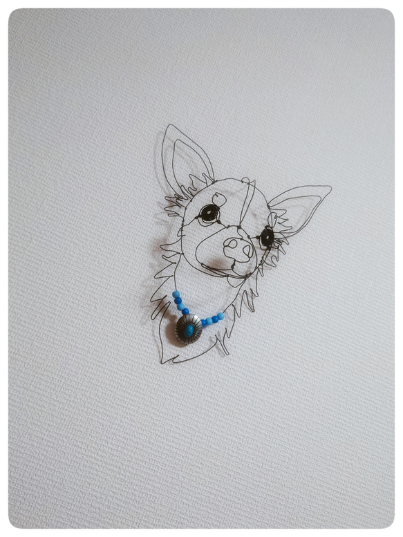 おすわりロングコートチワワ　ワイヤーアート ワイヤーアート ロングコートチワワくん 立体・オブジェ -cm