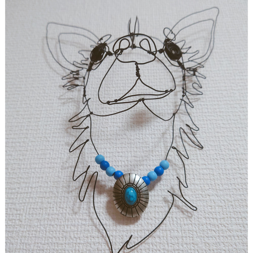 ワイヤーアート ロングコートチワワくん 立体・オブジェ -cm