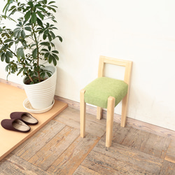 キッチンスツール マタ美 SH670 (ナチュラル×オリーブ) 椅子（チェアー