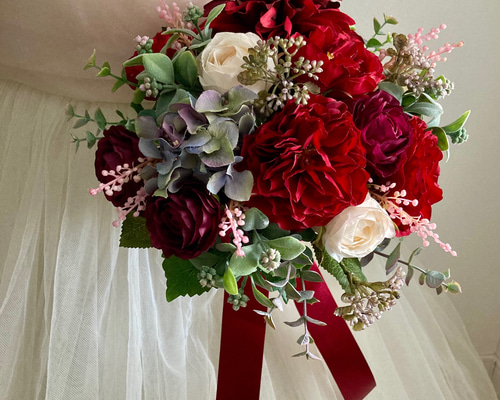 ウェディングブーケとブートニアのセット♡ダリアブーケ♡ローズブーケ♡前撮り♡挙式 00002_5.jpg