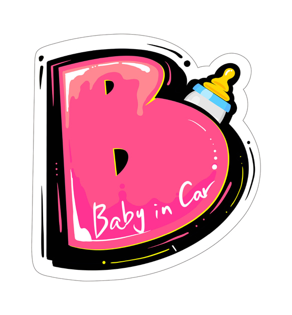 BABY IN CAR　ベイビーインカー　ステッカー 1枚目の画像