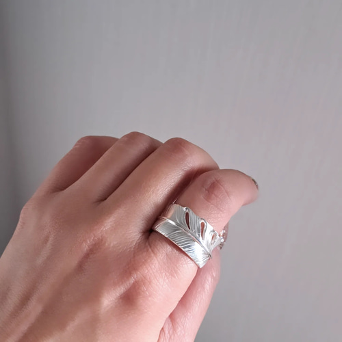 フェザーリング 】羽 羽根 フェザー指輪 シルバーフェザー 京都