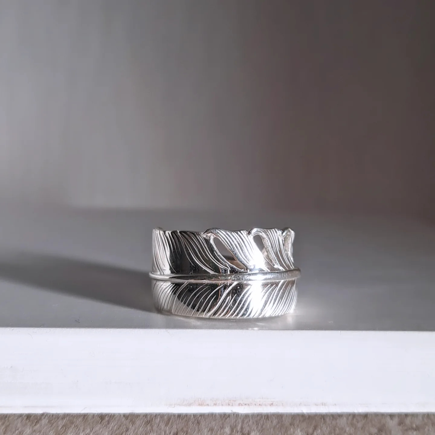 【 フェザーリング 】羽 羽根 フェザー指輪    シルバーフェザー 京都シルバーアクセサリー  京都
