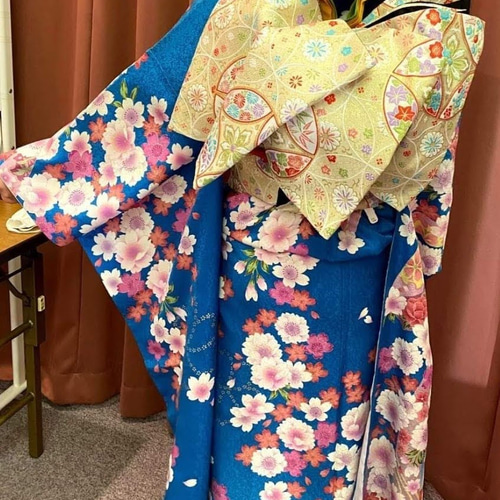97 ネイルチップ 振袖ネイル 和装ネイル 前撮りネイル 青ネイル