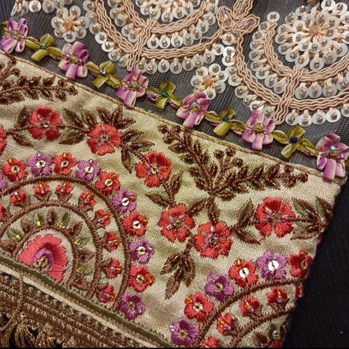 ロココ調 ビーズ刺繍バッグ インドリボンバッグ 巾着バッグ 8