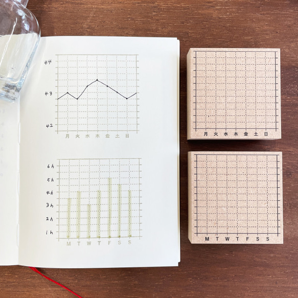 手帳スタンプ 週間グラフ（b-237-238）はんこ ハンコ 4枚目の画像