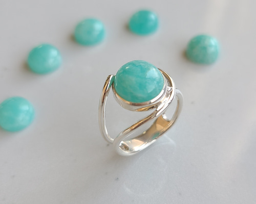 k様 アマゾナイト リング 16号 4860f8ac7d8ee238472047d65d11a3