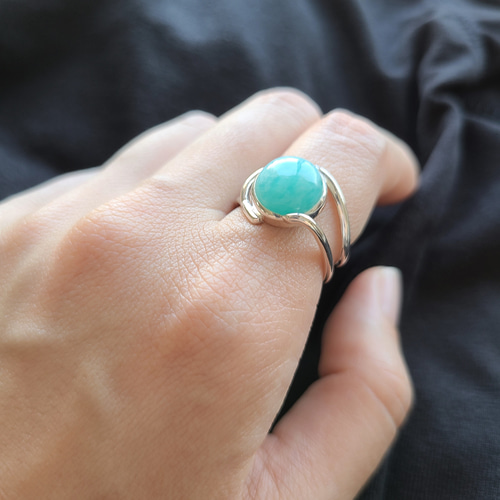 澄んだ海の色✧結びのアマゾナイトリング ＊天然石＊《送料無料》PY