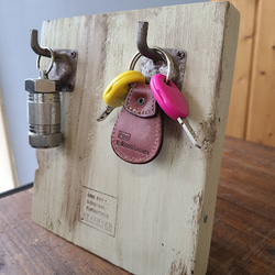 ②アップサイクルKey Hook 鍵掛けスタンド　カラー/シャビ―ホワイト　 9枚目の画像