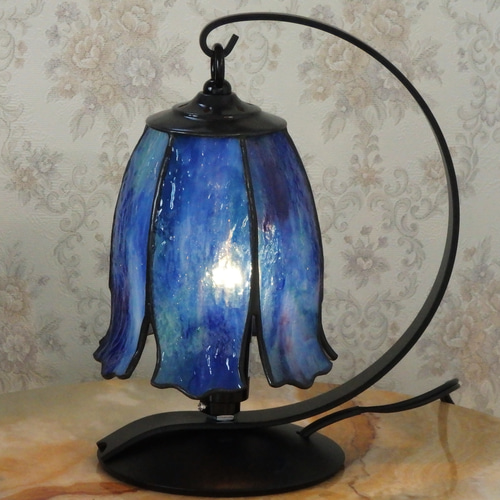 ステンドグラス☆チューリップ型のミニランプ スタンドライト