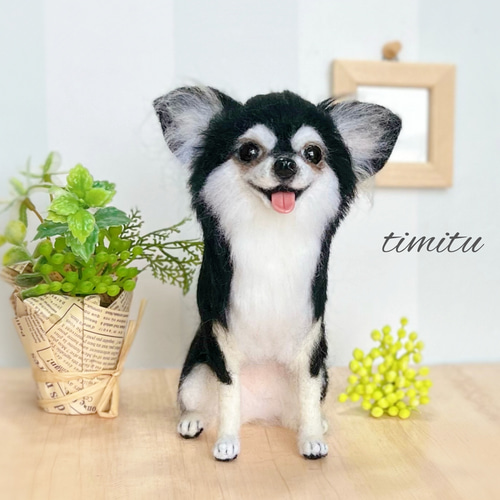 羊毛フェルト マスコット ぬいぐるみ チワワ 愛犬 オーダー