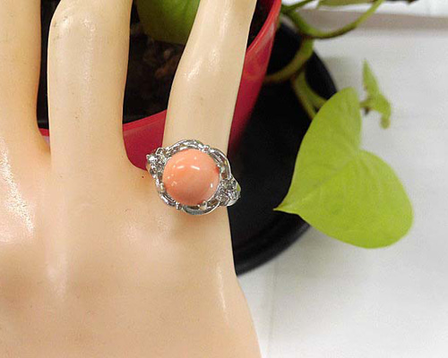 天然コーラル·リング 天然石 本珊瑚(コーラル)リング 13号 211221787 指輪・リング 天然石