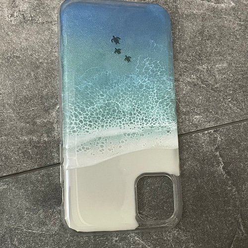 携帯ケース オーダー レジンアート 海 スマホケース iPhone