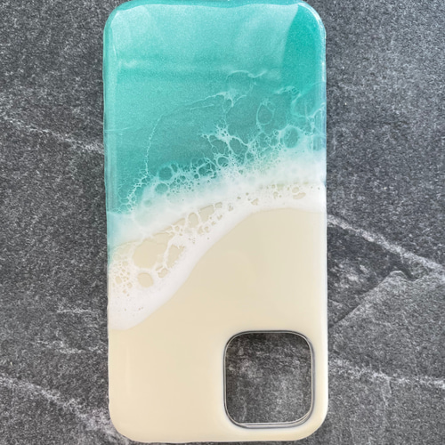 携帯ケース オーダー レジンアート 海 スマホケース iPhone