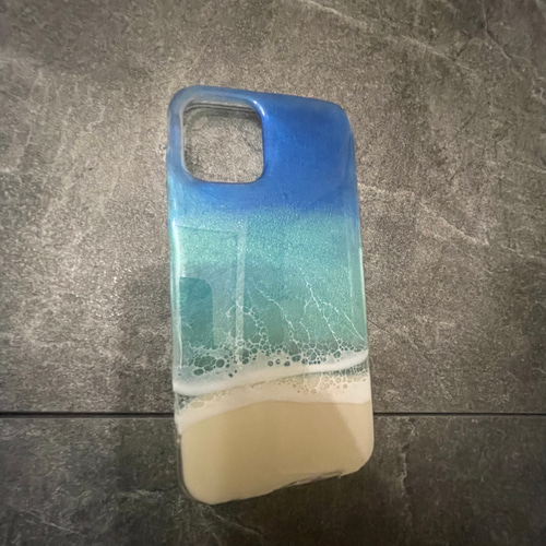 携帯ケース オーダー レジンアート 海 スマホケース iPhone