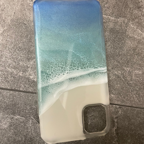 iPhoneケース レジンアート ハンドメイド オーダー可能 携帯ケース オーダー レジンアート 海 スマホケース iPhone