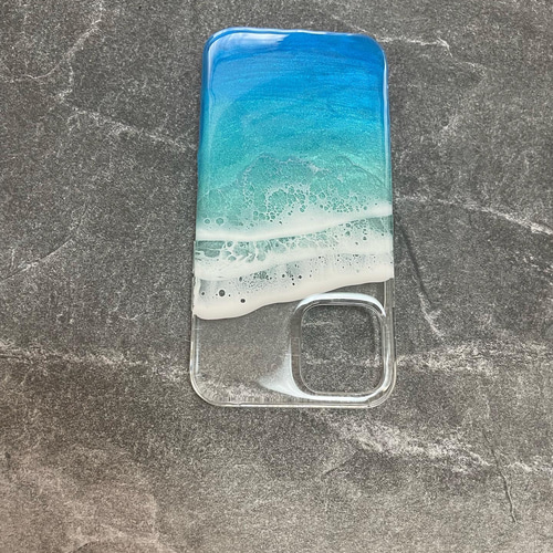 携帯ケース オーダー レジンアート 海 スマホケース iPhone