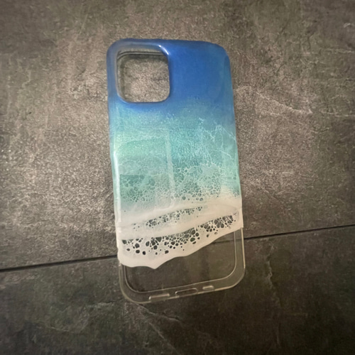 携帯ケース オーダー レジンアート 海 スマホケース iPhone