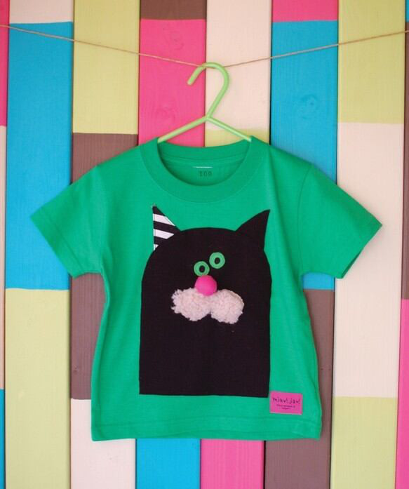 Black CAT Tshirt_size90-110 4枚目の画像